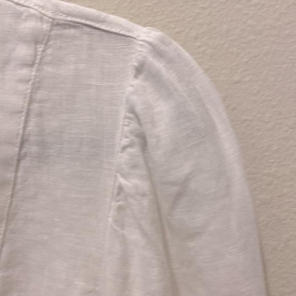 NWOT ZARA white linen long sleeved blouse with neck tie. - Picture 8 of 8